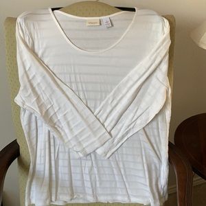 Chico’s white horizontal striped top